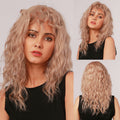 Curly Ombre Brown Blonde Synthetic Wigs