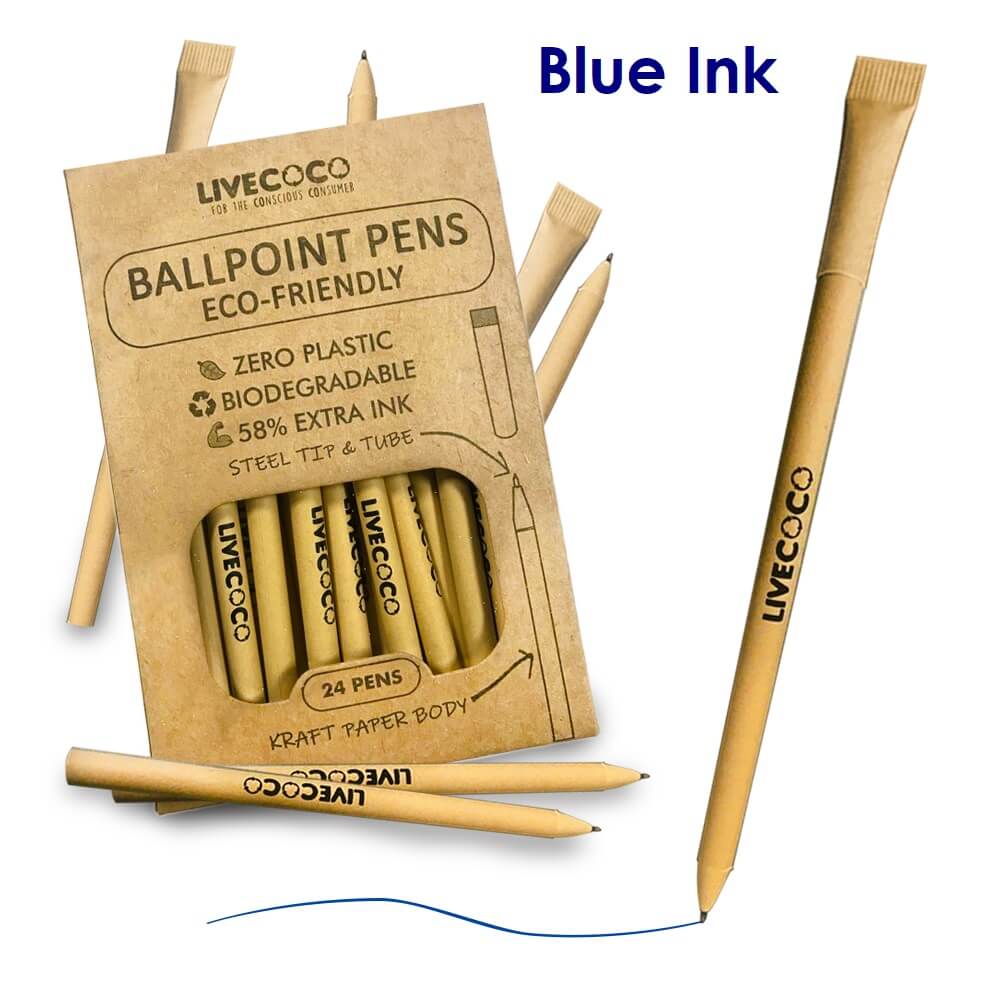 Paper Ballpoint Pens - 24 Pack